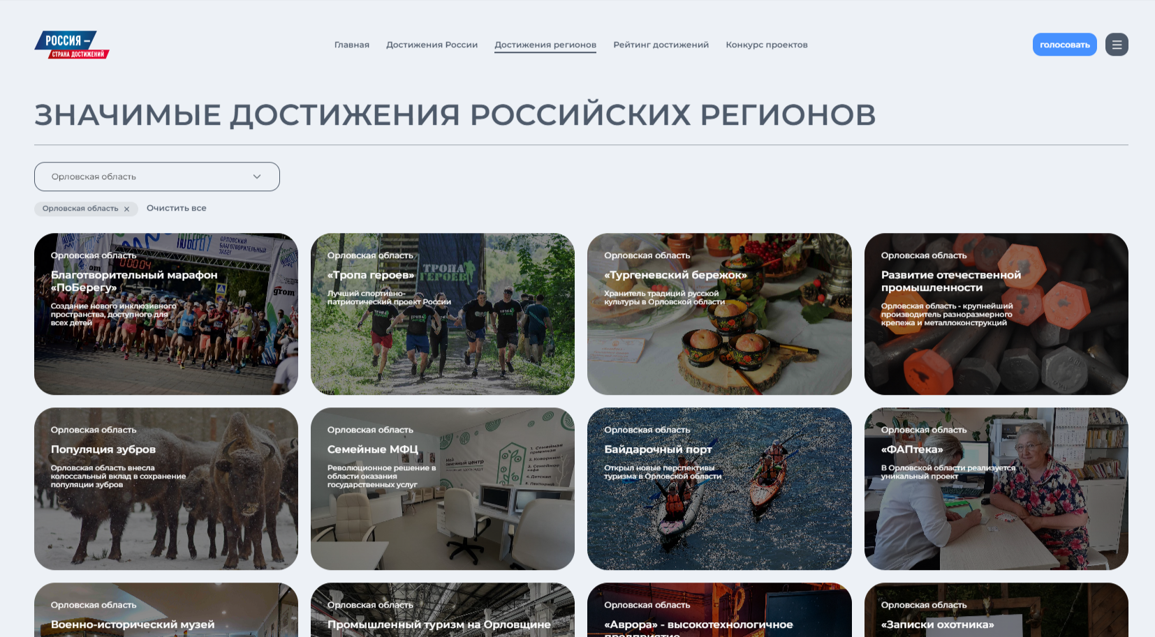 17 лучших идей представила Орловщина на платформе "Россия - страна достижений"